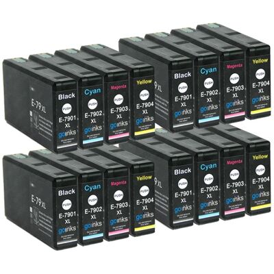 Go Inks 4 Black Cyan Magenta Yellow Ink Cartridges - Epson T7906 Replacement - 16 Pack Go Inks 4 Black Cyan Magenta Yellow Ink Cartridges - Epson T7906 Replacement - 16 Pack