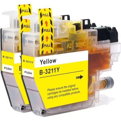 Cartouche d'Encre Compatible LC3211Y de Go Inks - Pack de 2 - Jaune - Pour Brother - Publicité Cartouche d'Encre Compatible LC3211Y de Go Inks - Pack de 2 - Jaune - Pour Brother - Publicité