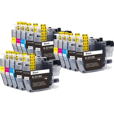 Go Inks LC3211 Ink Cartridges Set - 15 Pack - Black/Cyan/Magenta/Yellow Go Inks LC3211 Ink Cartridges Set - 15 Pack - Black/Cyan/Magenta/Yellow