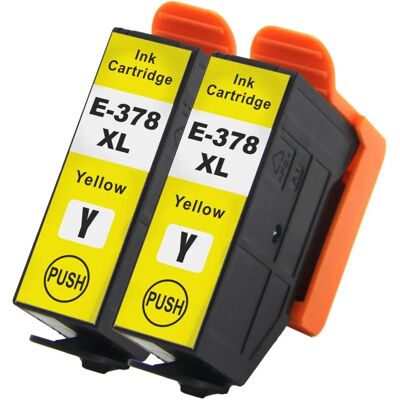 Go Inks 2 Cartouches d'Encre Jaune - Compatible Epson 378XLY - Publicité Go Inks 2 Cartouches d'Encre Jaune - Compatible Epson 378XLY - Publicité