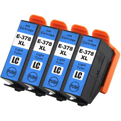 Go Inks 4 Cartouches Cyan Clair - Cartouches pour Epson 378XLLC - Publicité Go Inks 4 Cartouches Cyan Clair - Cartouches pour Epson 378XLLC - Publicité