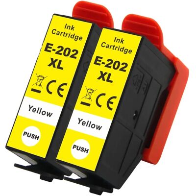 Go Inks 2 Cartouches d'Encre Jaune - Compatible avec Epson 202XLY - Publicité Go Inks 2 Cartouches d'Encre Jaune - Compatible avec Epson 202XLY - Publicité