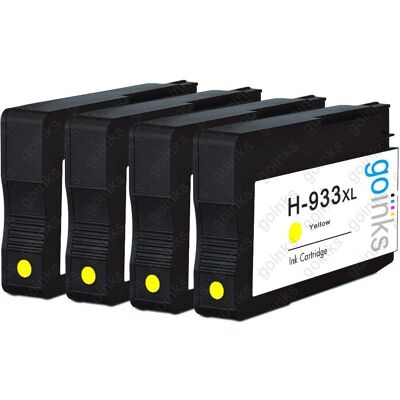 Go Inks Yellow Compatible Printer Ink Cartridge - HP 933Y - 4 Pack Go Inks Yellow Compatible Printer Ink Cartridge - HP 933Y - 4 Pack