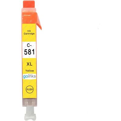 Cartouche d'encre compatible CLI-581Y jaune de Go Inks - Accessoire d'imprimante - Publicité Cartouche d'encre compatible CLI-581Y jaune de Go Inks - Accessoire d'imprimante - Publicité