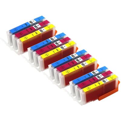 Ensemble de Cartouches d'Encre Cyan Magenta Jaune Go Inks - 12 Pack pour Canon Pixma - Publicité Ensemble de Cartouches d'Encre Cyan Magenta Jaune Go Inks - 12 Pack pour Canon Pixma - Publicité