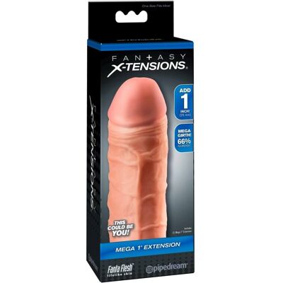 Extensions de Pénis Mega 1 & 2,5cm Fantasy X-Tensions - Couleur chair - Publicité Extensions de Pénis Mega 1 & 2,5cm Fantasy X-Tensions - Couleur chair - Publicité