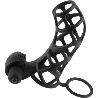 X-TENSIONS Vibrierende Penis Gitter mit Klitoris Stimulator - Silikon Schwarz X-TENSIONS Vibrierende Penis Gitter mit Klitoris Stimulator - Silikon Schwarz