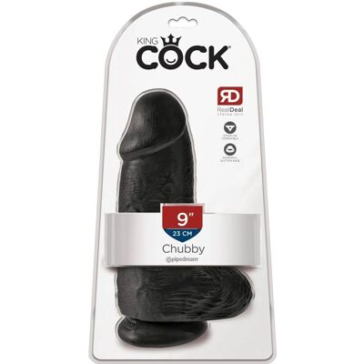 Pipedream King Cock 9" Chubby Avec Boules - Noir Pipedream King Cock 9" Chubby Avec Boules - Noir