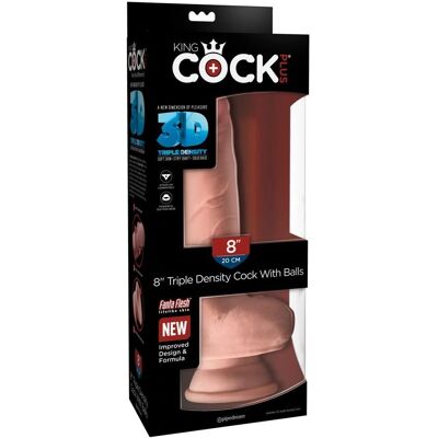 Dildo Triple Densité Réaliste KingCock 20,3cm - Toucher Peau Dildo Triple Densité Réaliste KingCock 20,3cm - Toucher Peau