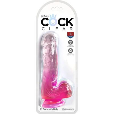Pipedream King Cock Clear - Realistischer Saug dildo - 17,8cm Pipedream King Cock Clear - Realistischer Saug dildo - 17,8cm