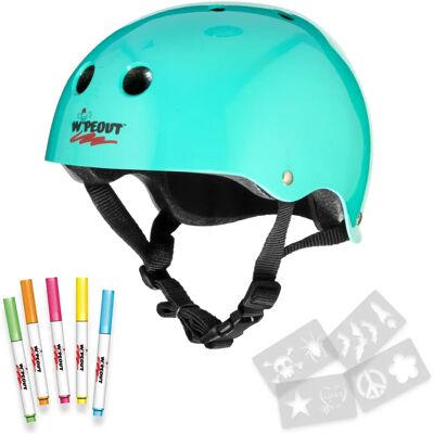 Wipeout Kids Helmet with Dry Erase Surface - Teal 8+ Bicycle Skate Helmet Wipeout Kids Helmet with Dry Erase Surface - Teal 8+ Bicycle Skate Helmet