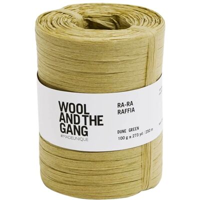Fil Ra-Ra Raffia vert Dune - Wool and the Gang, 100g, écologique Fil Ra-Ra Raffia vert Dune - Wool and the Gang, 100g, écologique