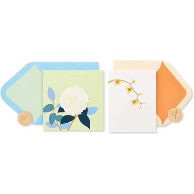 Papyrus 6766746 - Set con 2 cartoline vuote, rose e orchidea Papyrus 6766746 - Set con 2 cartoline vuote, rose e orchidea