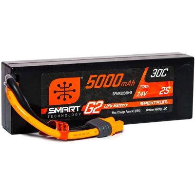 Spektrum 7.4V 5000mAh LiPo Batterij - 2S 30C Smart G2 IC3 Spektrum 7.4V 5000mAh LiPo Batterij - 2S 30C Smart G2 IC3