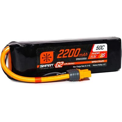 Spektrum 2200mAh 3S 11.1V Smart G2 LiPo Batteria RC Spektrum 2200mAh 3S 11.1V Smart G2 LiPo Batteria RC