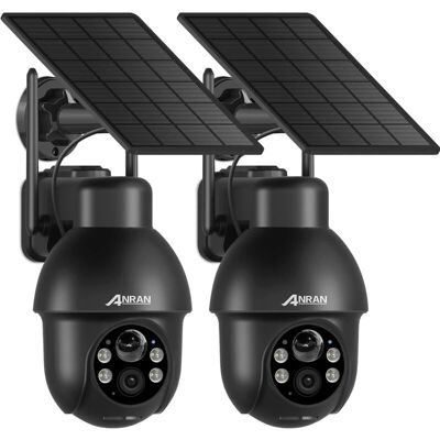 Sistema de cámaras de seguridad inalámbricas con batería solar ANRAN de 2 piezas - Sistema de seguridad Sistema de cámaras de seguridad inalámbricas con batería solar ANRAN de 2 piezas - Sistema de seguridad