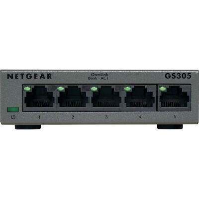 NETGEAR GS305 Unmanaged Gigabit Ethernet Switch - Black NETGEAR GS305 Unmanaged Gigabit Ethernet Switch - Black