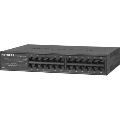 NETGEAR GS324 24-Port Gigabit Ethernet Switch - Unmanaged, Silent NETGEAR GS324 24-Port Gigabit Ethernet Switch - Unmanaged, Silent