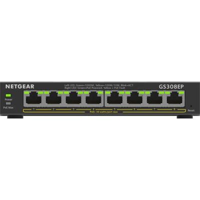 NETGEAR GS308EP 8-Port Gigabit Ethernet Managed Switch - Schwarz NETGEAR GS308EP 8-Port Gigabit Ethernet Managed Switch - Schwarz