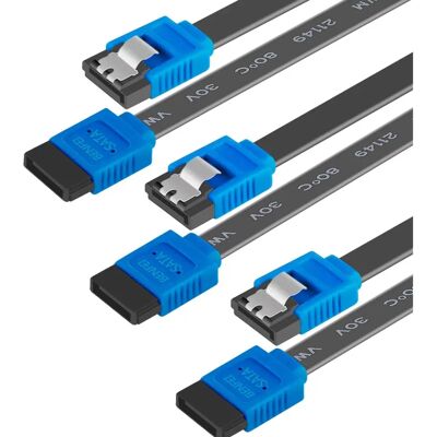BENFEI - SATA III 6Gbps 18in - Azul - 3-Pack - Cabo SATA BENFEI - SATA III 6Gbps 18in - Azul - 3-Pack - Cabo SATA