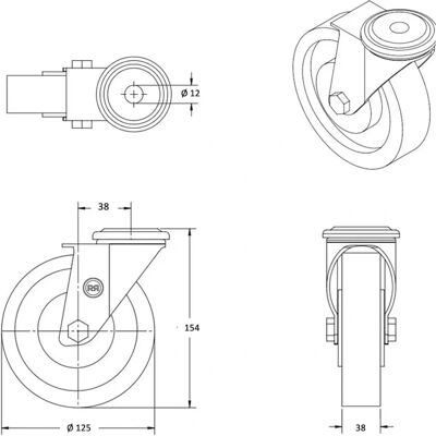 Roues-et-Roulettes.com - Roulettes INOX pivot 125mm - Caster Roues-et-Roulettes.com - Roulettes INOX pivot 125mm - Caster
