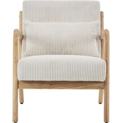 Homifab Fauteuil Lanna - Bois & Velours Beige - Publicité Homifab Fauteuil Lanna - Bois & Velours Beige - Publicité