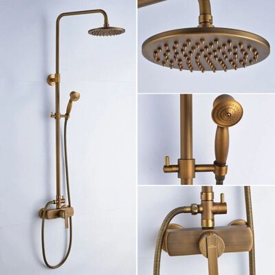 Conjunto de Columna de Ducha Termostática Negra - Altura Ajustable y Cabezal de Lluvia Conjunto de Columna de Ducha Termostática Negra - Altura Ajustable y Cabezal de Lluvia