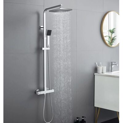 Auralum - Colonna Doccia Termostatica, Sistema Anti-Scottature, Set Doccia con Pioggia e Doccetta, Altezza Regolabile Auralum - Colonna Doccia Termostatica, Sistema Anti-Scottature, Set Doccia con Pioggia e Doccetta, Altezza Regolabile