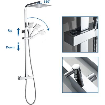 Auralum - Max - Chrome - Thermostatmischb- Duschsäulen-Set Auralum - Max - Chrome - Thermostatmischb- Duschsäulen-Set