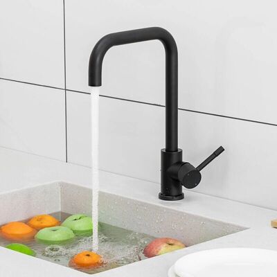 Cecipa Rubinetto Cucina - Acciaio Inox Nero, Alto e Curvo, Girevole 360° Cecipa Rubinetto Cucina - Acciaio Inox Nero, Alto e Curvo, Girevole 360°