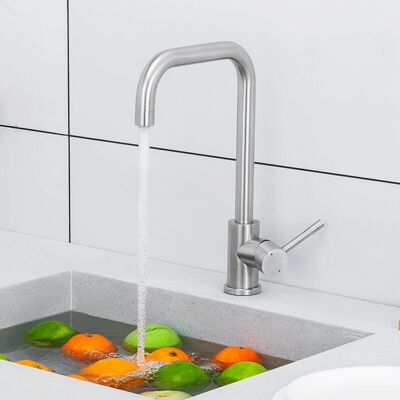 Cecipa Grifo de Cocina de Acero Inoxidable con Giro de 360° - Caño Alto y Curvo Cecipa Grifo de Cocina de Acero Inoxidable con Giro de 360° - Caño Alto y Curvo