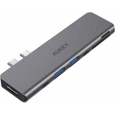 Docking station AUKEY CB-C76 USB-C - 7-in-1, Grigio Docking station AUKEY CB-C76 USB-C - 7-in-1, Grigio