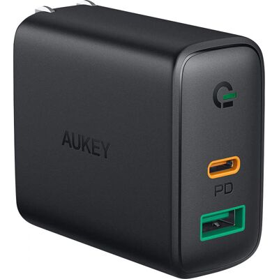 AUKEY Focus Duo Universal Schwarz AC Innen - Ladegerät AUKEY Focus Duo Universal Schwarz AC Innen - Ladegerät
