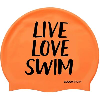 BUDDYSWIM Unisex Silikon Schwimmkappe Orange - Schwimmkappe BUDDYSWIM Unisex Silikon Schwimmkappe Orange - Schwimmkappe