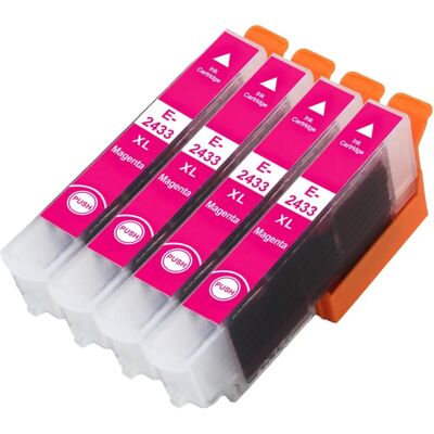 Cartouche d'encre Magenta Go Inks - Remplacement Epson T2433 - Pack de 4 - Publicité Cartouche d'encre Magenta Go Inks - Remplacement Epson T2433 - Pack de 4 - Publicité