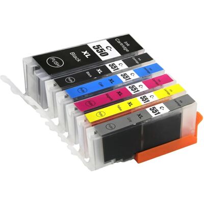 Ensemble de cartouches d'encre compatibles Go Inks PGI-550 & CLI-551 - 6 pièces - Publicité Ensemble de cartouches d'encre compatibles Go Inks PGI-550 & CLI-551 - 6 pièces - Publicité