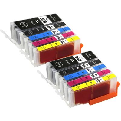 Ensemble de cartouches d'encre compatibles Go Inks PGI-550 & CLI-551 - 10 pièces - Publicité Ensemble de cartouches d'encre compatibles Go Inks PGI-550 & CLI-551 - 10 pièces - Publicité