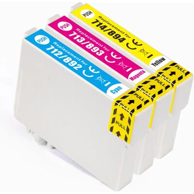 Cartouches d'encre Cyan/Magenta/Yellow de Go Inks - Pack de 3 - Remplacement Epson T0715 C/M/Y - Publicité Cartouches d'encre Cyan/Magenta/Yellow de Go Inks - Pack de 3 - Remplacement Epson T0715 C/M/Y - Publicité