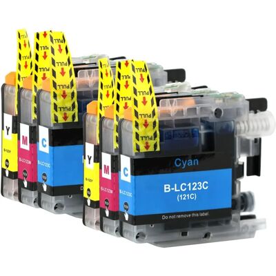 Go Inks Compatible LC123 C/M/Y Ink Cartridges - 6 Pack - Cyan Magenta Yellow - for Brother Go Inks Compatible LC123 C/M/Y Ink Cartridges - 6 Pack - Cyan Magenta Yellow - for Brother