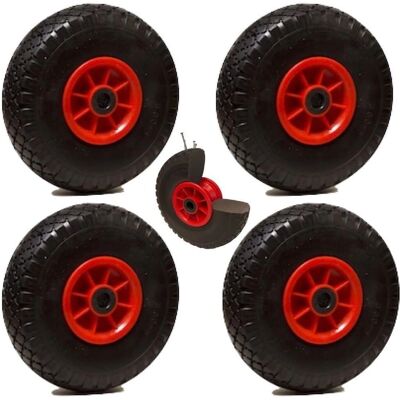 Roues-et-Roulettes.com Lot de 4 roues 260x85 increvables - Roues - Publicité Roues-et-Roulettes.com Lot de 4 roues 260x85 increvables - Roues - Publicité