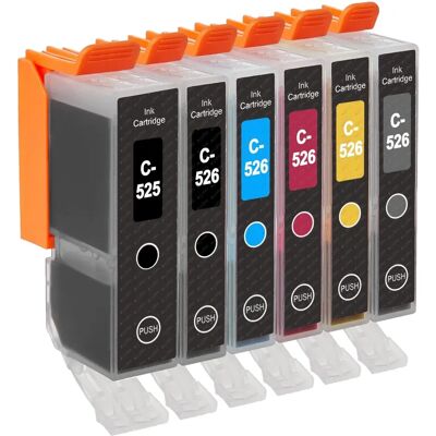 Go Inks Compatible PGI-525 & CLI-526 Ink Cartridge Set - 6 Pack Go Inks Compatible PGI-525 & CLI-526 Ink Cartridge Set - 6 Pack