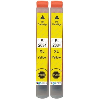 Go Inks 2 Cartouches d'Encre Jaune - Compatible Epson T2634 - Publicité Go Inks 2 Cartouches d'Encre Jaune - Compatible Epson T2634 - Publicité
