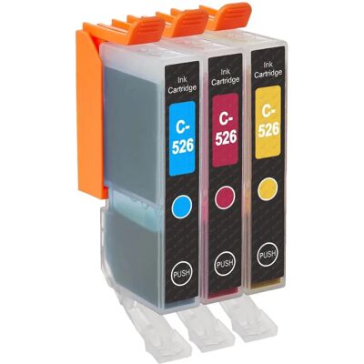 Set de cartouches d'encre cyan magenta jaune - pour Canon Pixma - Publicité Set de cartouches d'encre cyan magenta jaune - pour Canon Pixma - Publicité