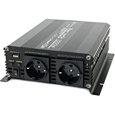 BigBuy Tragbarer Auto-Wechselrichter SW1000-12 1000W 230V - Power Inverter BigBuy Tragbarer Auto-Wechselrichter SW1000-12 1000W 230V - Power Inverter
