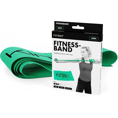 Kintex Bande de résistance en latex - Vert, 2,5m x 15cm, Unisexe Kintex Bande de résistance en latex - Vert, 2,5m x 15cm, Unisexe