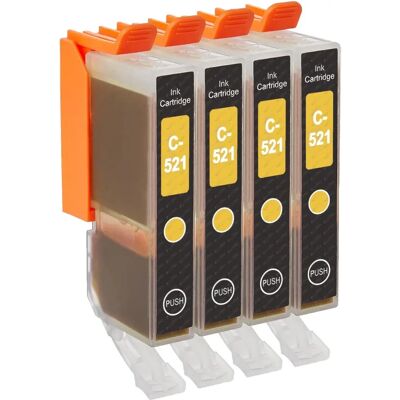 Go Inks Compatible CLI-521Y Ink Cartridge Yellow - 4 Pack Go Inks Compatible CLI-521Y Ink Cartridge Yellow - 4 Pack