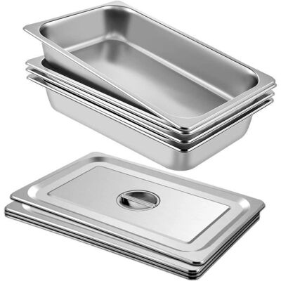 Vevor Grande Plat à Vapeur en Acier Inoxydable avec Couvercle - 52L pour Restauration - Publicité Vevor Grande Plat à Vapeur en Acier Inoxydable avec Couvercle - 52L pour Restauration - Publicité