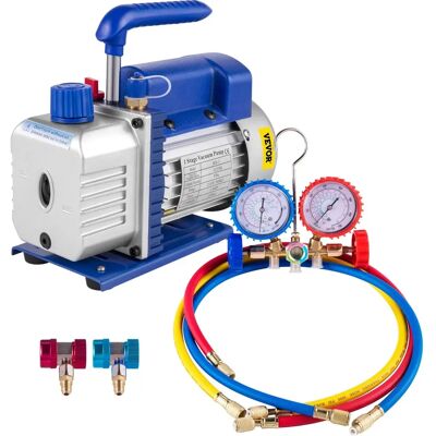 Vevor Manómetro de Refrigeración Aire Bomba de Vacío 3CFM 1/4HP Vevor Manómetro de Refrigeración Aire Bomba de Vacío 3CFM 1/4HP