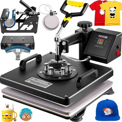 Succebuy 1800W 5 en 1 Machine à Pression Thermique - Transfer pour T-Shirt Mug Casquette Plate - Publicité Succebuy 1800W 5 en 1 Machine à Pression Thermique - Transfer pour T-Shirt Mug Casquette Plate - Publicité