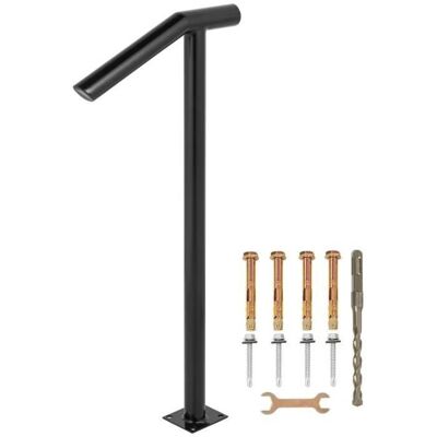 Vevor 2-Step Handrail Single Post Round Metal Handrail - Stair Railing Vevor 2-Step Handrail Single Post Round Metal Handrail - Stair Railing